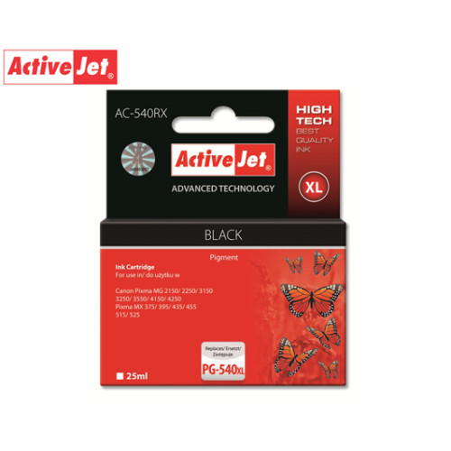 CANON PG-540XL BLACK 25ml ACTIVE ΣΥΜΒΑΤΟ ΜΕΛΑΝΙ