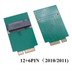 M.2 NGFF SSD A 12 + 6 Pin Adapter Board For MacBook Air 2010 2011 A1370 A1369