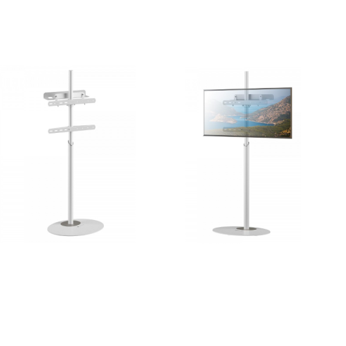 TECHLY ICA-TR544 Επιδαπέδια βάση τηλεόρασης LCD/LED 32"-65"οβάλ λευκό χρώμα