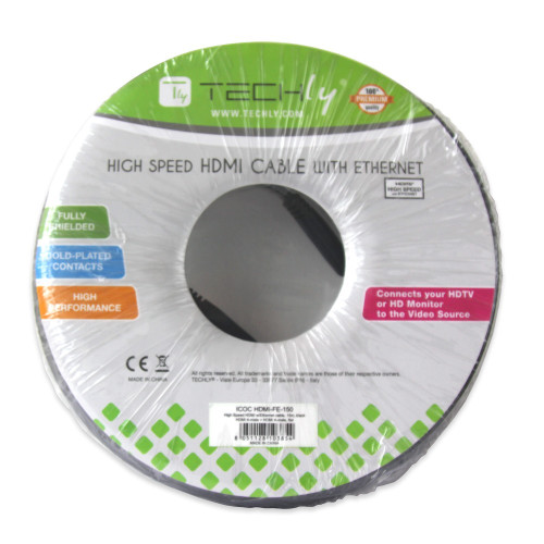 TECHLY ICOC HDMI-FE-100 Καλώδιο HDMI υψηλής ταχύτητας με Ethernet A / AM / M Flat 10m