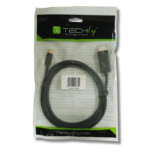 TECHLY IADAP USBC-HDMI2TY Καλώδιο USB-C ™ Male to HDMI 2.0 4K Male 2m Black