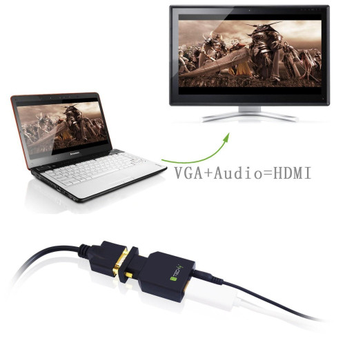 Techly VGA-HDMINI Mini μετατροπέας VGA και ήχου σε HDMI
