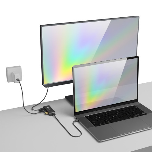 TECHLY IADAP USBC-935 Διανομέας 5 σε 1 USB-C™ HDMI με συσκευή ανάγνωσης Micro SD/SD