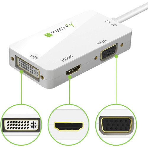Techly IADAP MDP-COMBOF12 Προσαρμογέας 3 σε 1 Mini DisplayPort (Thunderbolt) σε HDMI / DVI / VGA