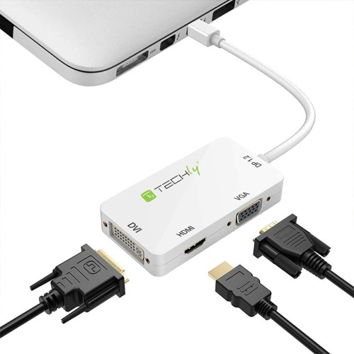 Techly IADAP MDP-COMBOF12 Προσαρμογέας 3 σε 1 Mini DisplayPort (Thunderbolt) σε HDMI / DVI / VGA