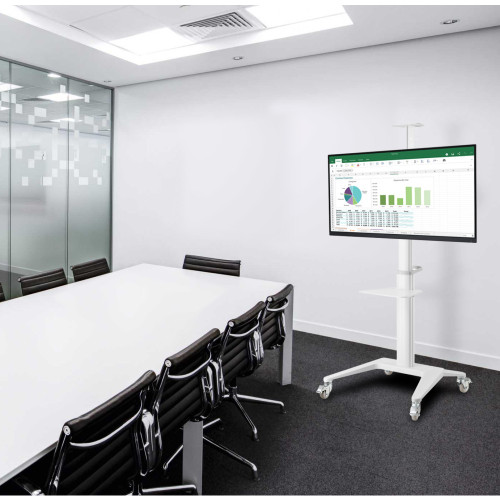 Techly ICA-TR48W Τροχήλατη βάση τηλεόρασης 37 "έως 70" λευκό χρώμα