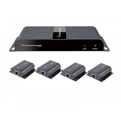 TECHLY IDATA EX-HL41TY ΚΙΤ HDMI EXTENDER 1 ΠΟΜΠΟΣ 4 ΔΕΚΤΕΣ ΜΕ IR 40M CAT6/6a/7