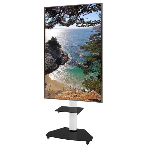 Techly ICA-TR3WH Ρυθμιζόμενη Τηλεσκοπική Βάση Τηλεόρασης Με Ρόδες LCD / LED / PLASMA 37-70 Λευκό Ρυθμιζόμενο Υψος Εως 1.90