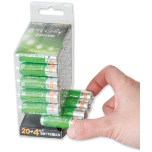 TECHLY IBT-KAL-LR06-B24T Multipack 24 High Power Batteries Stylus AA Alkaline LR06 1.5V