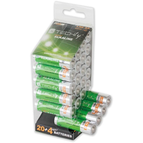 TECHLY IBT-KAL-LR06-B24T Multipack 24 High Power Batteries Stylus AA Alkaline LR06 1.5V