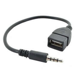 3.5mm AUX Audio Male Jack Plug to USB 2 Female Cable