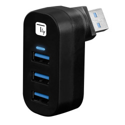 TECHLY IUSB3-HUB3-ROTB Mini Rotating Hub με 3 θύρες USB 3.0 Μαύρο