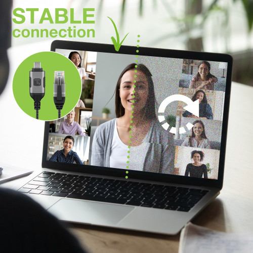 TECHLY ICOC U3C-RJ45-020 Καλώδιο USB-C™ Αρσενικό σε Ethernet RJ45 Αρσενικό 2m