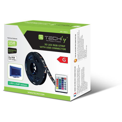 Techly I-LED-TV 30 LED RGB USB για οπίσθιο φωτισμό TV 7,2W/m