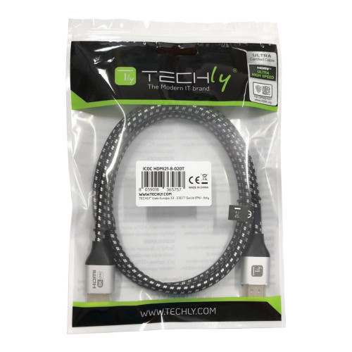 TECHLY ICOC HDMI21-8-020T HDMI™ Ultra High Speed ​​Cable Male / Male 8K@60Hz Certified 2m