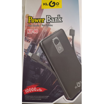 KLGO KP-90 Power Bank 10000mAh με Θύρα USB-A Black
