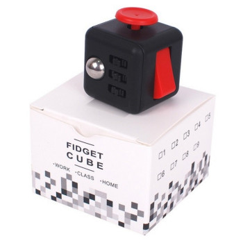 Anti Stress Fidget Cube Αγχολυτικός Κύβος Μαύρο-Κόκκινο (OEM)