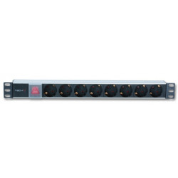 Techly I-CASE STRIP-81UD πολύπριζο με διακόπτη Rack 8 Schuko με διακόπτη