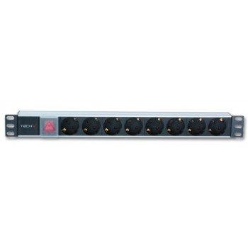 Techly I-CASE STRIP-81UD πολύπριζο με διακόπτη Rack 8 Schuko με διακόπτη