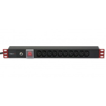 Techly I-CASE STRIP-10C πολύπριζο Rack 19 "PDU 10 VDE με βύσμα και διακόπτη C14