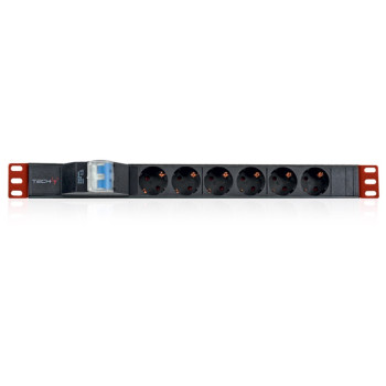 Techly I-CASE STRIP-61UD πολύπριζο με διακόπτη Rack 19 "PDU 6 Outlets Schuko