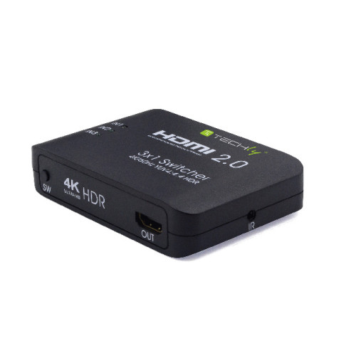 Techly HDMI2-4K3160 HDMI Switch 3 to 1 4K @ 60Hz YUV4: 4: 4 HDR