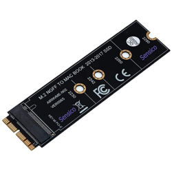 M.2 NVME SSD Convert Adapter Card for MacBook Air Pro Retina (Year 2013-2017), NVME/AHCI SSD Upgraded Kit for A1465 A1466 A1398 A1502(Not Fit Early 2013 MacBook Pro) (Black Long Adapter)