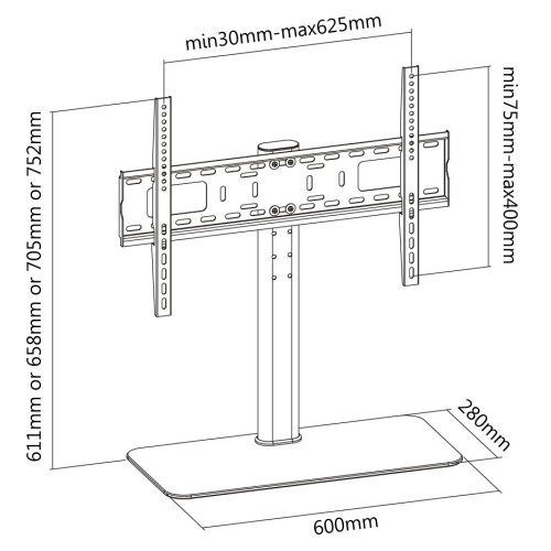 TECHLY ICA-LCD S304L επιτραπέζια βάση τηλεόρασης 32-55"