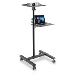 Techly ICA-TB TPM-10 Universal Adjustable Trolley for Notebook Projector with Shelf Black