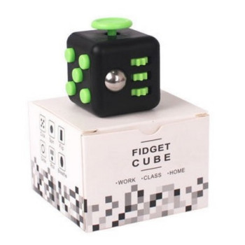 Anti Stress Fidget Cube Αγχολυτικός Κύβος Πράσινο-Μαύρο (OEM)