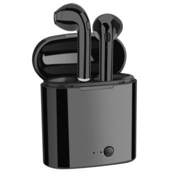 Μίνι Ακουστικα Bluetooth με βάση φόρτισης i7s TWS σε μαυρο χρωμα