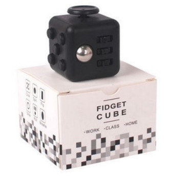 Anti Stress Fidget Cube Αγχολυτικός Κύβος Μαύρο-Μαύρο (OEM)