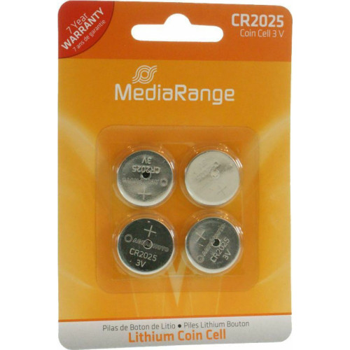 MediaRange Lithium Coin Cell Μπαταρίες CR2025 3V 4τμχ