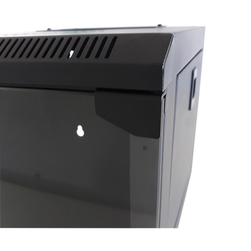 Techly Wall Rack Cabinet 10" 9U Glass Door Black I-CASE EM-1009BKEC