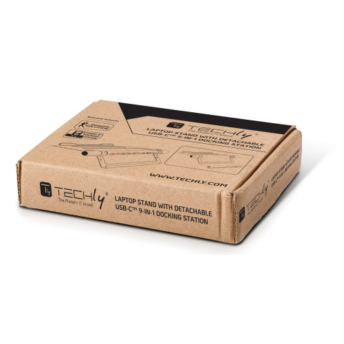 TECHLY ICA-NTB DOCK91 Πτυσσόμενη βάση φορητού υπολογιστή 9 σε 1 USB-C™ Station USB3.1 Hub