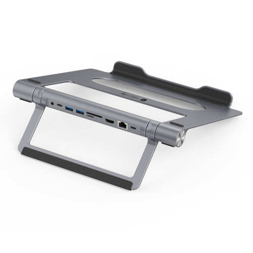 TECHLY ICA-NTB DOCK91 Πτυσσόμενη βάση φορητού υπολογιστή 9 σε 1 USB-C™ Station USB3.1 Hub