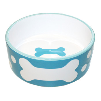 Polka Dot Pet Bowl Blue S 400ml