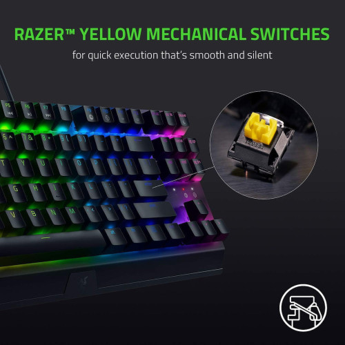 Razer BlackWidow V3 TKL Gaming Μηχανικό Πληκτρολόγιο Tenkeyless με Razer Yellow διακόπτες και RGB φωτισμό (Αγγλικό US)