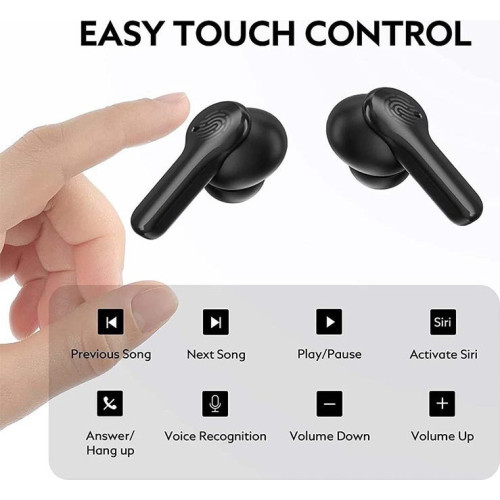 QCY T13 In-ear Bluetooth Handsfree Ακουστικά με Αντοχή στον Ιδρώτα και Θήκη Φόρτισης Μαύρα