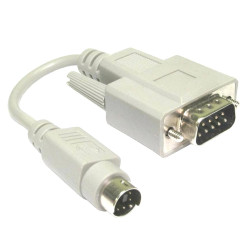 6-PIN MINI DIN PS2 MALE TO 9-PIN MALE DB9 15CM ADAPTER