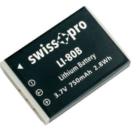 Swiss + Go Μπαταρία Φωτογραφικής Μηχανής LI-80B 750mAh Συμβατή με Olympus