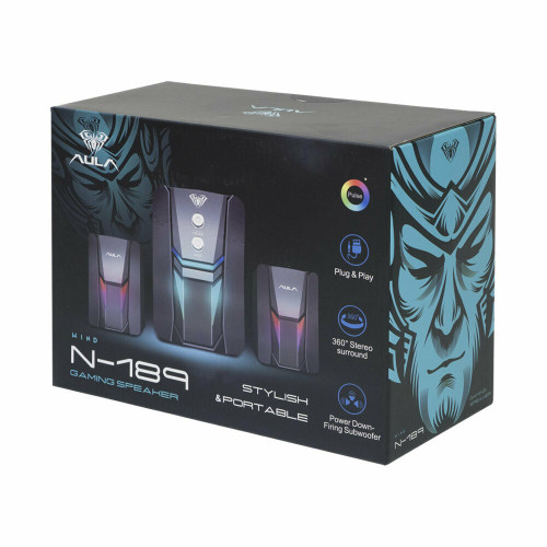Aula N-189 Ηχεία Υπολογιστή 2.1 με RGB Φωτισμό και Ισχύ 5W σε Μαύρο Χρώμα Aula N-189 Ηχεία Υπολογιστή 2.1 με RGB Φωτισμό και Ισχύ 5W σε Μαύρο Χρώμα