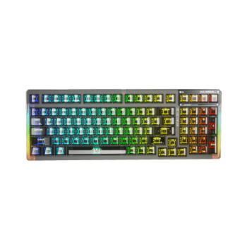 Keyboard Aula F98 Mechanical Black Transparent BT/2.4G/ Wired Gr New Keyboard Aula F98 Mechanical Black Transparent BT/2.4G/ Wired Gr New