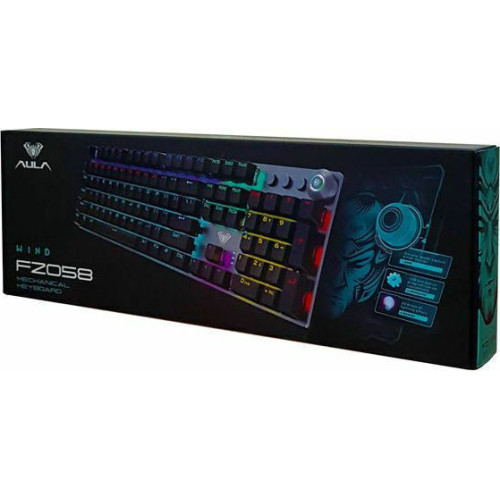 Aula F2058 Gaming Μηχανικό Πληκτρολόγιο με Custom Blue διακόπτες και RGB φωτισμό (Αγγλικό US)