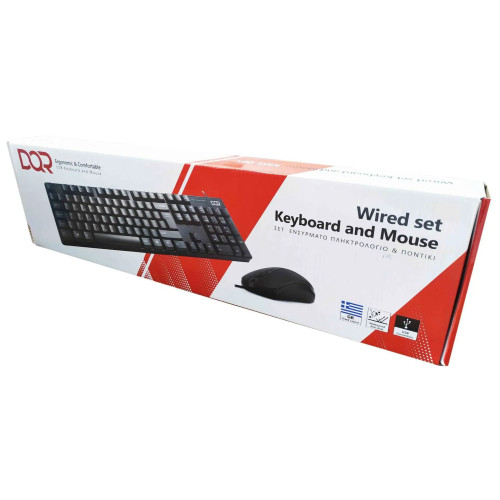 KEYBOARD-MOUSE DQR WIRED USB BLACK EN-GR NEW