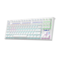 KEYBOARD AULA F3032 MECHANICAL RGB WHITE USB US-GR NEW