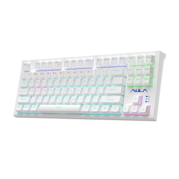 KEYBOARD AULA F3032 MECHANICAL RGB WHITE USB US-GR NEW