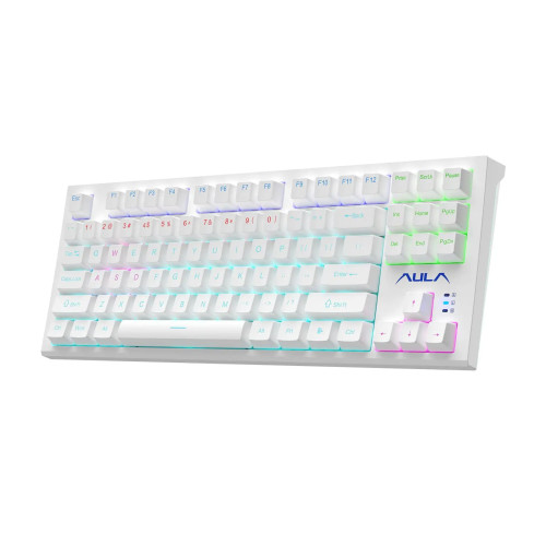 KEYBOARD AULA F3032 MECHANICAL RGB WHITE USB US-GR NEW