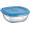 DURALEX Freshbox Carré 9020AM12A1111 Δοχείο αποθήκευσης τροφίμων με καπάκι, 11 x 11 cm, 300 ml, γυαλί, μπλε, συσκευασία 1 τεμαχίου