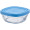 Duralex Freshbox Carré 9019AM12A1111 Food Storage Box with Lid, 9 x 9 cm, 150 ml, Glass, Blue, Pack of 1